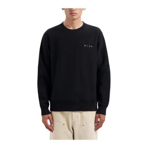 Olaf Hussein Söt Face Crewneck Tröja Black, Herr