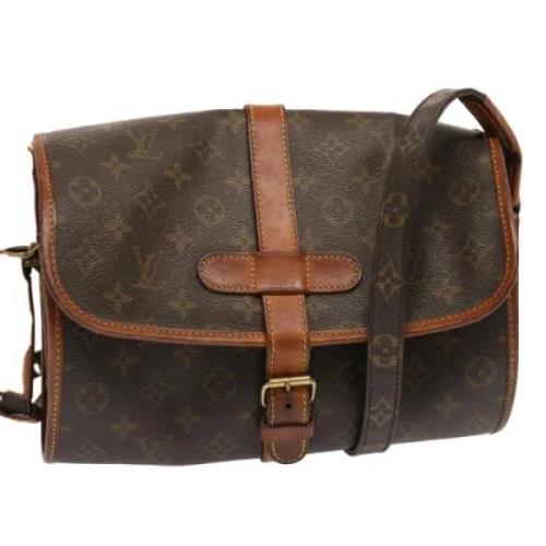 Louis Vuitton Vintage Pre-owned Canvas axelremsvskor Brown, Dam