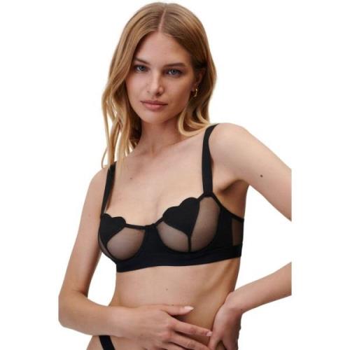 Undress Code Hjärta Mesh Underwired Bra Svart Black, Dam