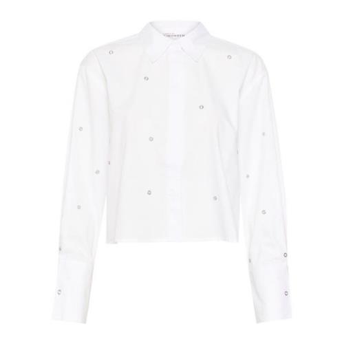 Karen by Simonsen Kort Skjortblus Vit White, Dam