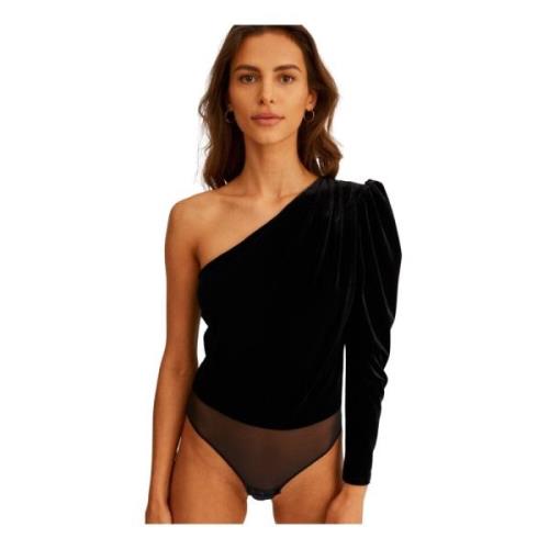 Undress Code Sammet Flâneur Bodysuit Svart Black, Dam