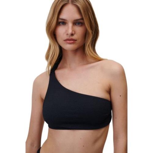 Undress Code Texturerad Bikini Topp med Rynkade Elastikband Black, Dam