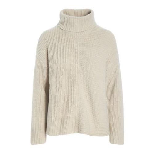 Bitte Kai Rand Gamine Knit Rullkrage Tröja Ivory Beige, Dam