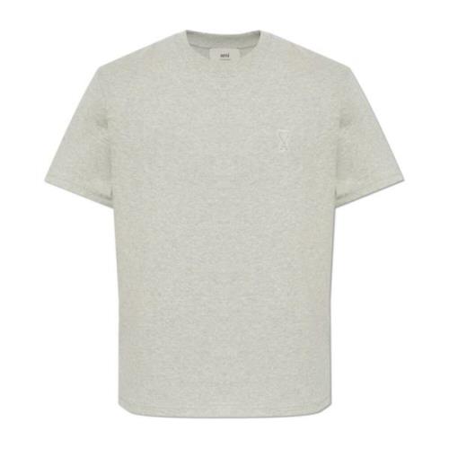 Ami Paris Logo T-shirt Gray, Herr