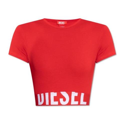 Diesel Top Uftee-Sport-Cropped Red, Dam