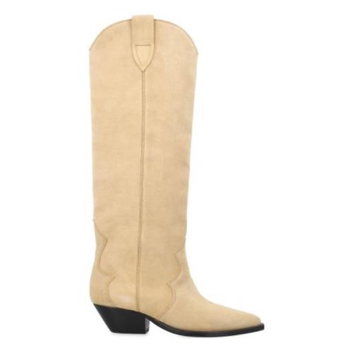 Isabel Marant Beige Mocka Cowboy Stövlar Beige, Dam