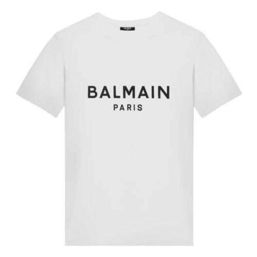 Balmain Kortärmad Crew Neck T-shirt White, Herr