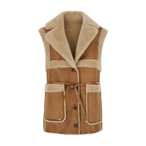 Urbancode Merino Look Beige Coat Beige, Dam