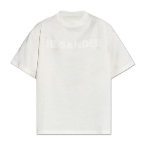 Jil Sander T-shirt med logotyp White, Dam