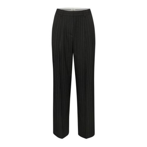 Soaked in Luxury Svart Pinstripe Löst Sittande Byxor Black, Dam