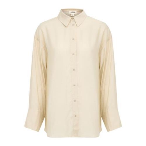 Soaked in Luxury Elegant Skjortblus Oatmeal Beige, Dam