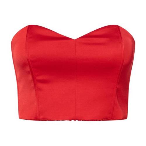 Gestuz Romantisk Sweetheart Corsage Blus Haute Red Red, Dam