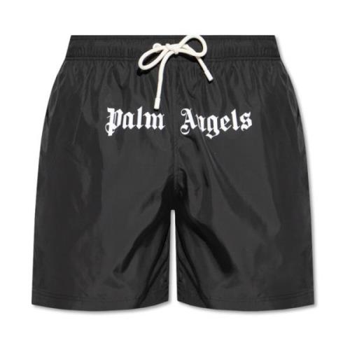 Palm Angels Logo badshorts Black, Herr