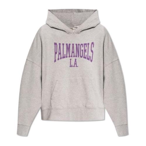 Palm Angels Sweatshirt med Logo Gray, Dam