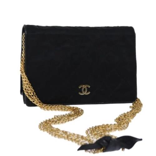 Chanel Vintage Pre-owned Satin chanel-vskor Black, Dam