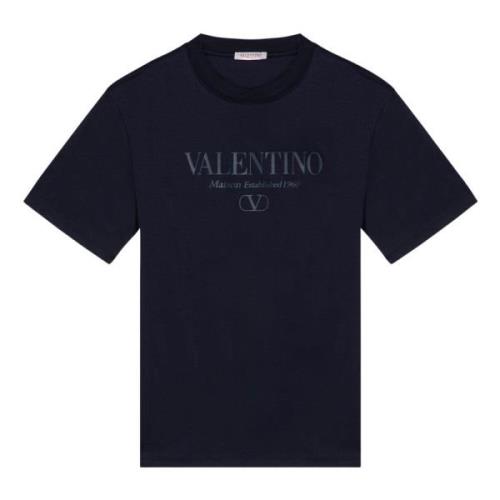 Valentino Garavani Kortärmad Crew Neck T-shirt Blue, Herr