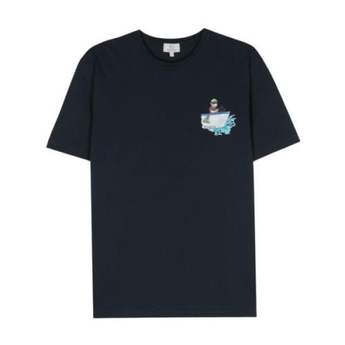 Woolrich Blå Melton T-shirt Blue, Herr