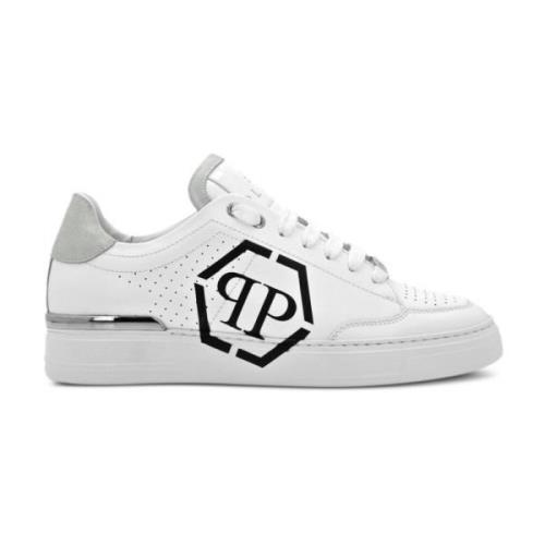 Philipp Plein Vit Svart Lo Top Sneakers White, Herr