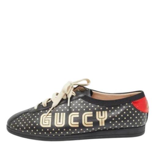 Gucci Vintage Pre-owned Laeder sneakers Black, Dam