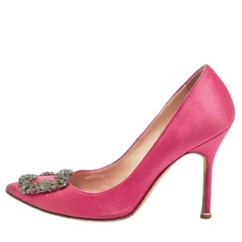 Manolo Blahnik Pre-owned Pre-owned Satin klackskor Pink, Dam