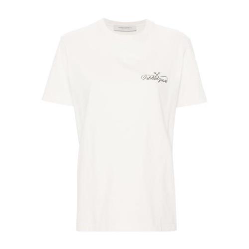 Golden Goose Klassisk Vit Svart Tee Skjorta White, Dam