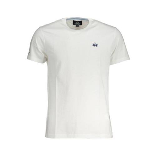 La Martina Elegant vit broderad T-shirt White, Herr