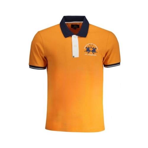 La Martina Orange Bomull Polo Skjorta Slim Fit Orange, Herr