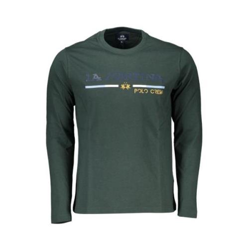 La Martina Elegant grön broderad bomull T-shirt Green, Herr