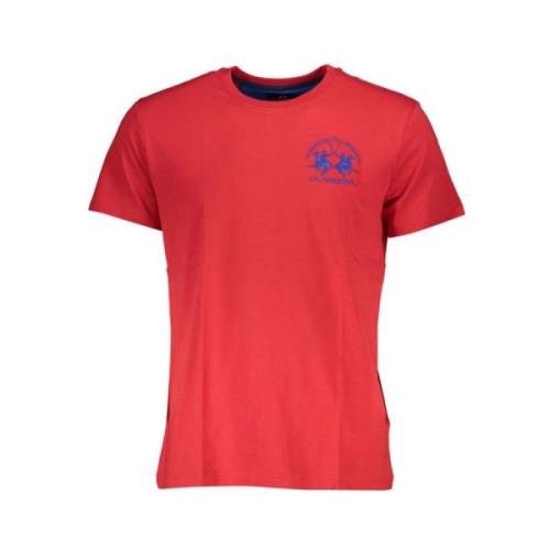 La Martina Elegant Rosa T-shirt med Broderi Red, Herr