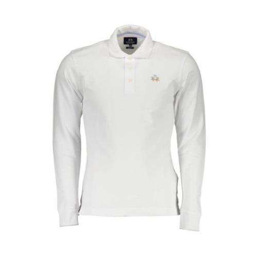 La Martina Elegant Slim Fit Polo med Broderidetaljer White, Herr