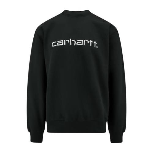 Carhartt Wip Sweatshirt med logobrodyr Black, Herr