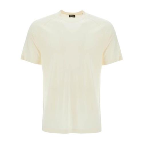 Ermenegildo Zegna Merino Wool Raglan T-shirt Män White, Herr