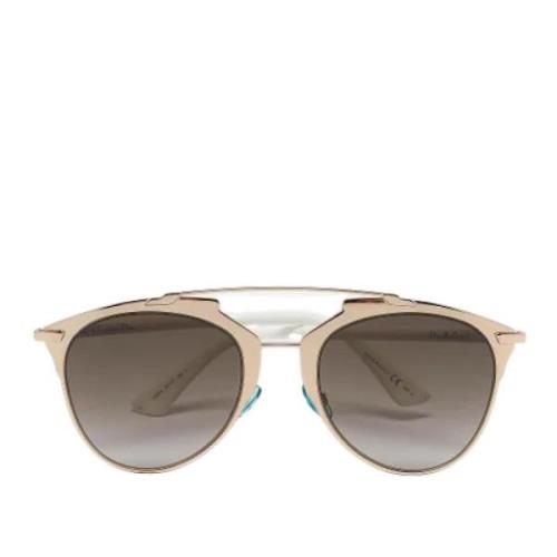 Dior Vintage Pre-owned Acetat solglasgon White, Dam