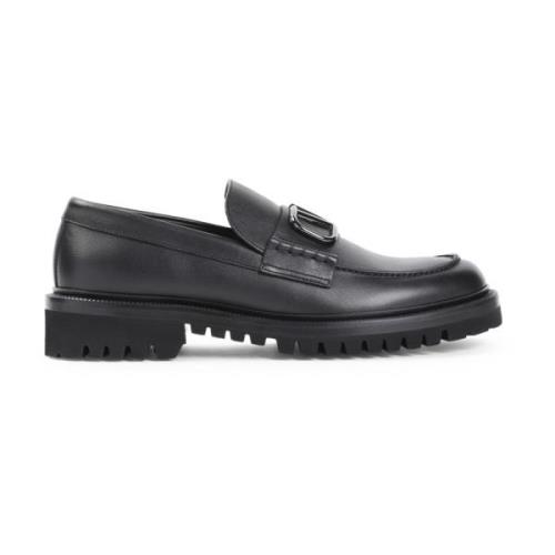 Valentino Garavani Svarta Loaferskor för Män Black, Herr