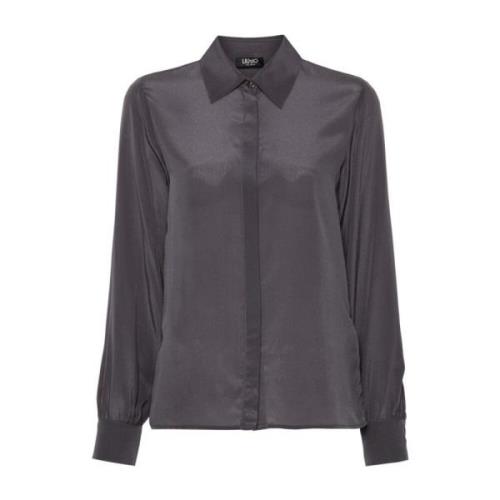 Liu Jo Silk Crepe Grå Skjorta Gray, Dam