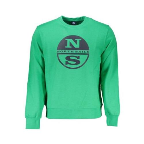 North Sails Borstad Sweatshirt med Logotyptryck Green, Herr