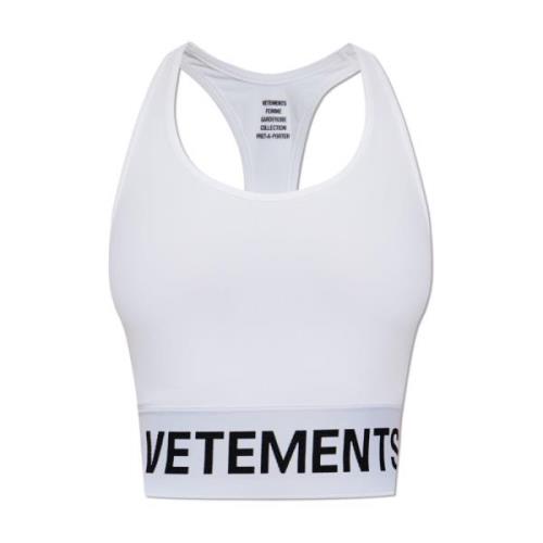 Vetements Sports Top White, Dam