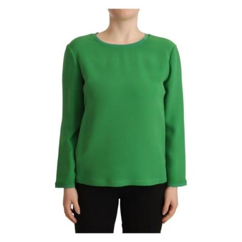 Armani Sidens Långärmad Pullover i Grön Green, Dam