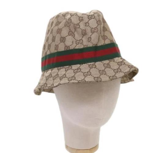 Gucci Vintage Pre-owned Canvas hattar-och-kepsar Beige, Dam