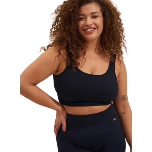 Aim'n Navy Ribbed Seamless Bra Blue, Dam