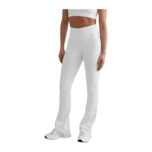 Aim'n White Ribbed Seamless Flare Tights White, Dam