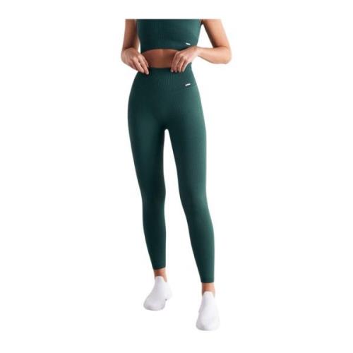 Aim'n Pine Green Ribbed Seamless Tights Green, Dam