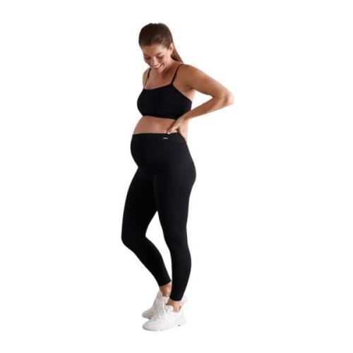 Aim'n Black Maternity Ribbed Seamless Tights Black, Dam