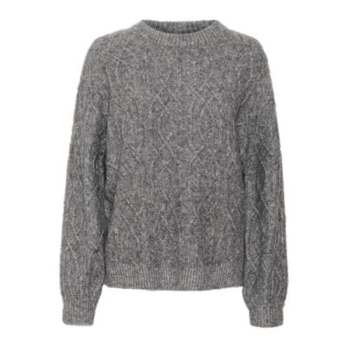 Saint Tropez Grå Quill Melange Geetasz Pullover Sweater Gray, Dam