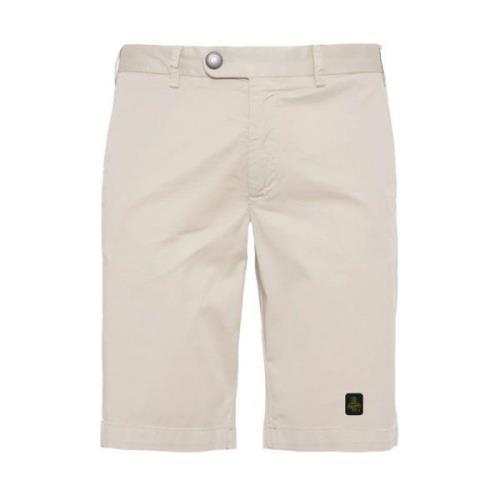 RefrigiWear Elegant Beige Bermuda Shorts Logo Patch Beige, Herr