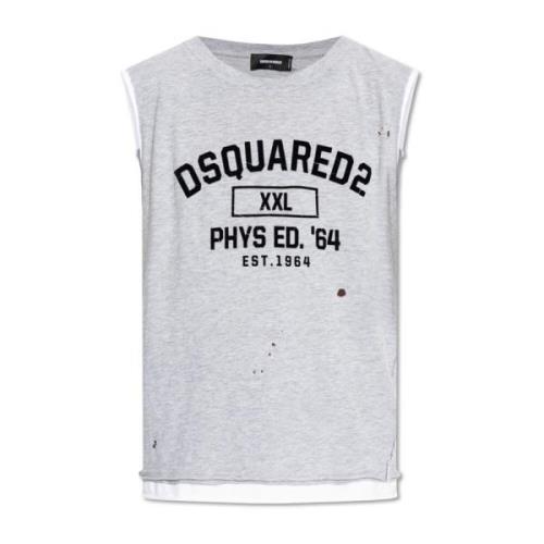 Dsquared2 T-shirt med logotyp Gray, Herr