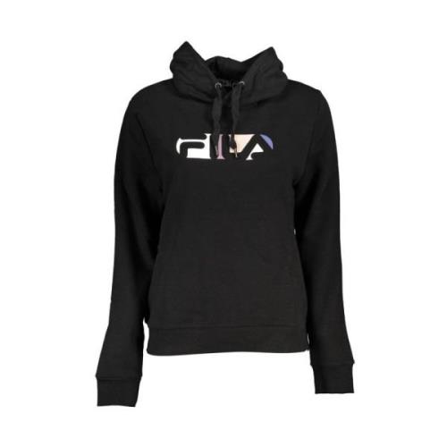 Fila Svart Bomull Hoodie Sweatshirt med Logotyptryck Black, Herr