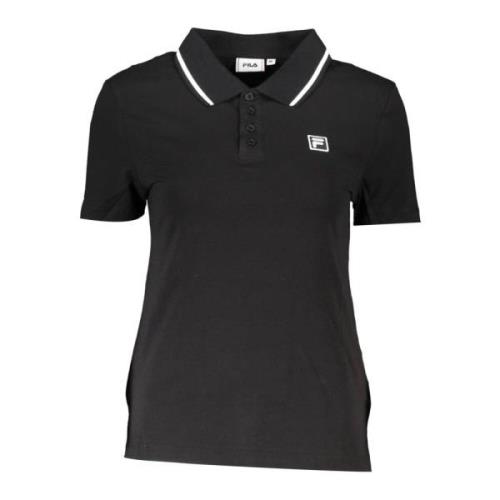 Fila Kontrast Polo med Logo Detalj Black, Dam