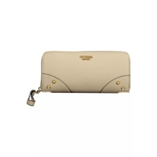 Guess Elegant Beige Plnbok med Dragkedja och Kontrasterande Accenter B...