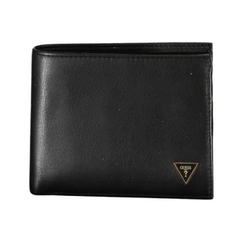 Guess Elegant Läder Bifold Plånbok med Myntfack Black, Herr